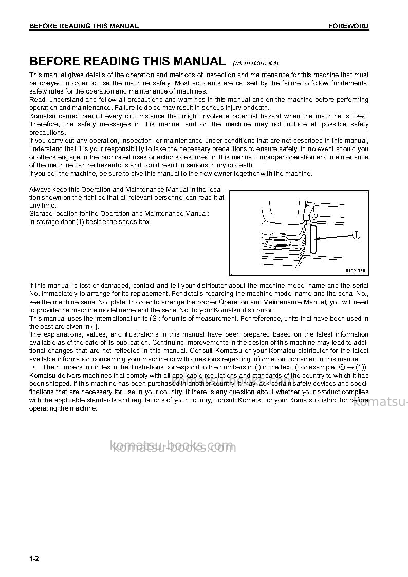 Komatsu wa470-7jpn Operation manual cover Page 3