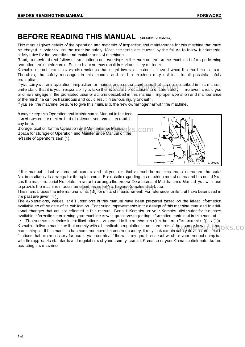 Komatsu wa270-7jpn Operation manual cover Page 3 Komatsu wa270-7jpn Operation manual cover Page 3