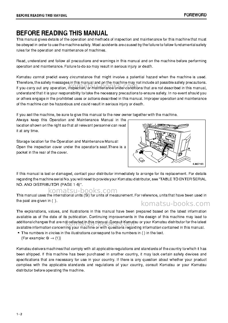 Komatsu wa50-6jpn Operation manual cover Page 3