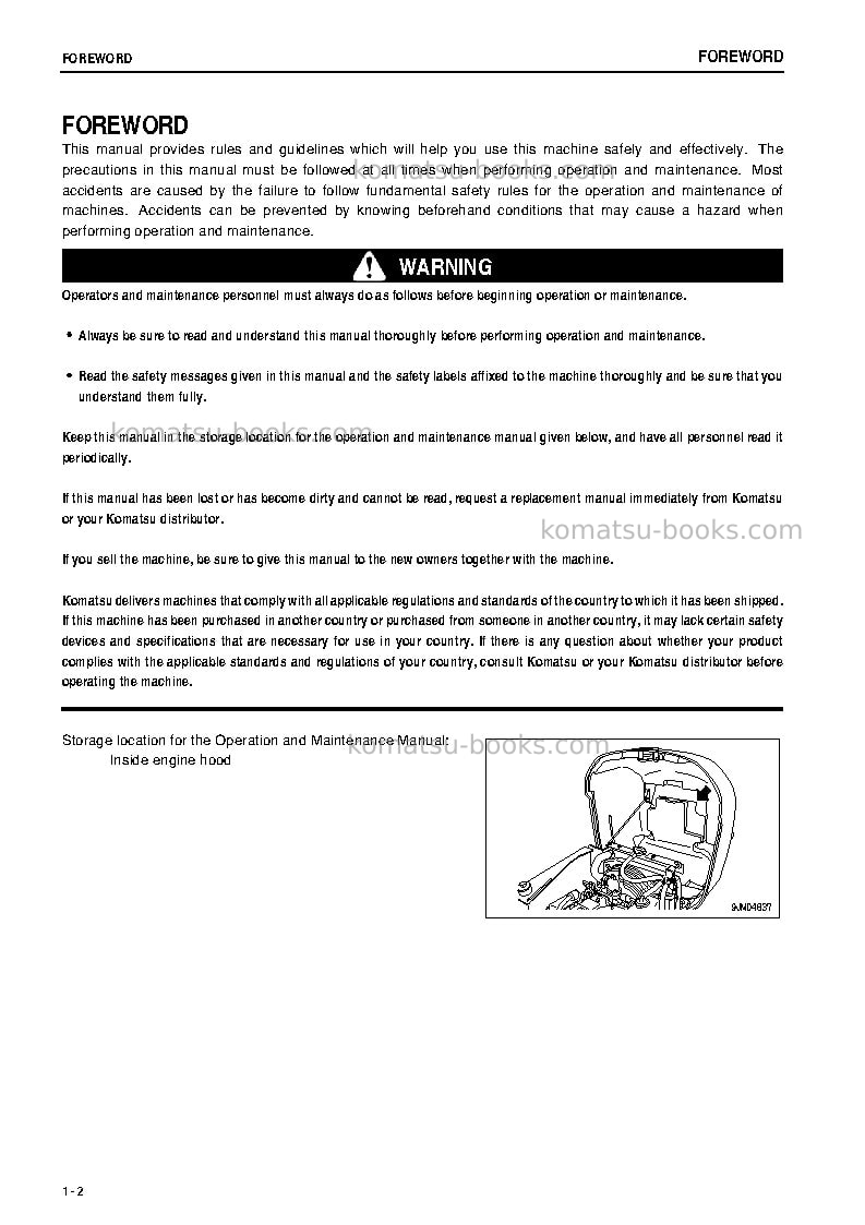 Komatsu pc09-1jpn Operation manual cover Page 3