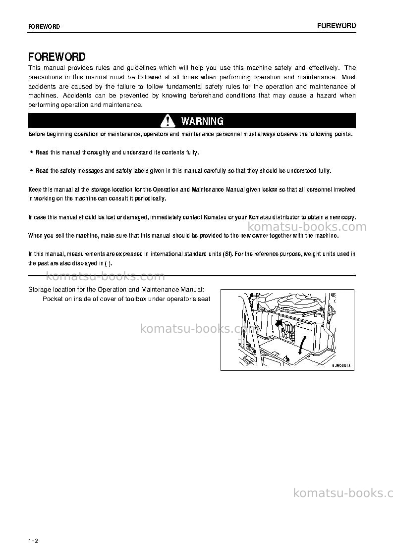 Komatsu pc18mr-3jpn Operation manual cover Page 3 Komatsu pc18mr-3jpn Operation manual cover Page 3