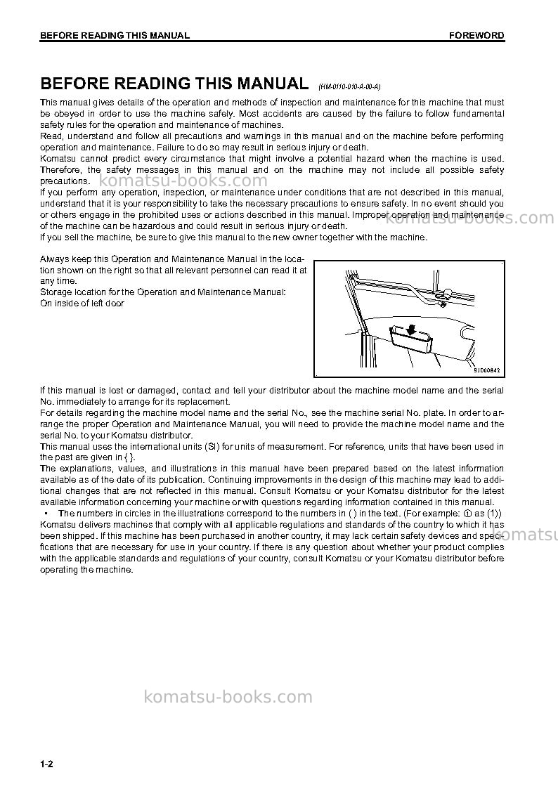 Komatsu hm400-3jpn Operation manual cover Page 3 Komatsu hm400-3jpn Operation manual cover Page 3