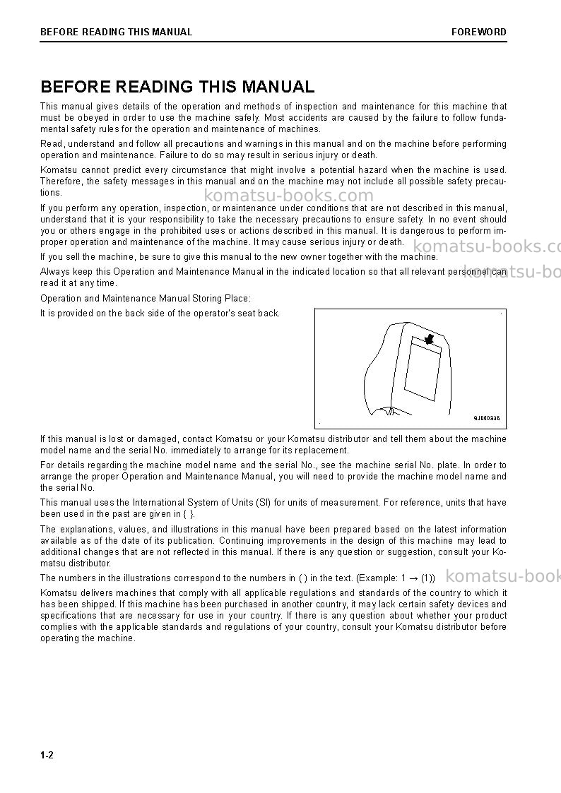 Komatsu d65wx-18jpn Operation manual cover Page 3 Komatsu d65wx-18jpn Operation manual cover Page 3