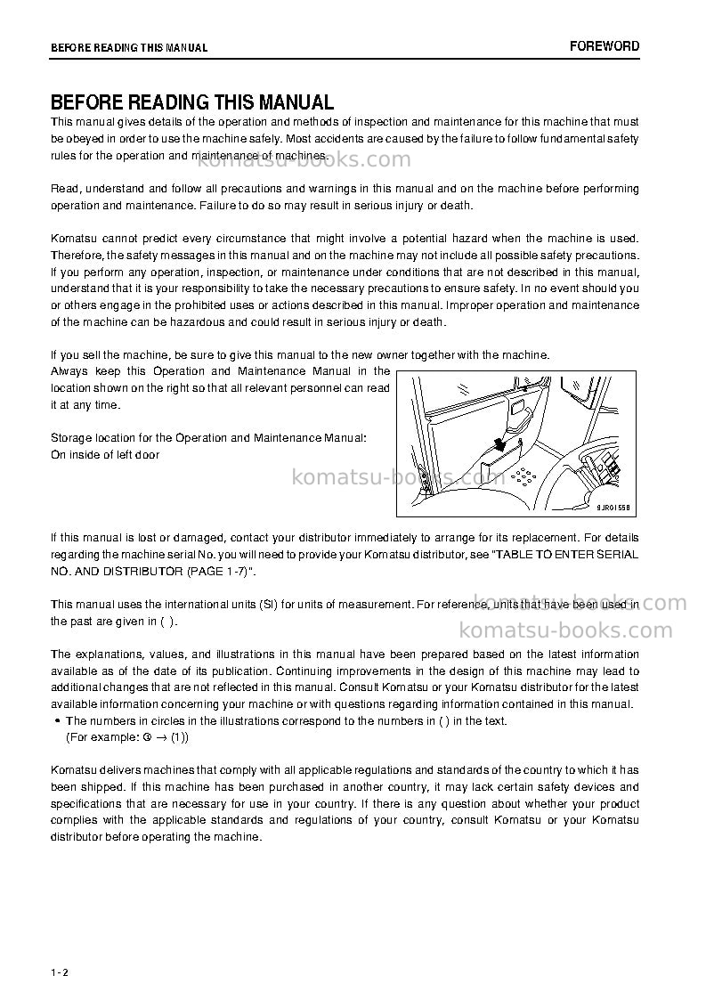 Komatsu hd405-7jpn Operation manual cover Page 3 Komatsu hd405-7jpn Operation manual cover Page 3