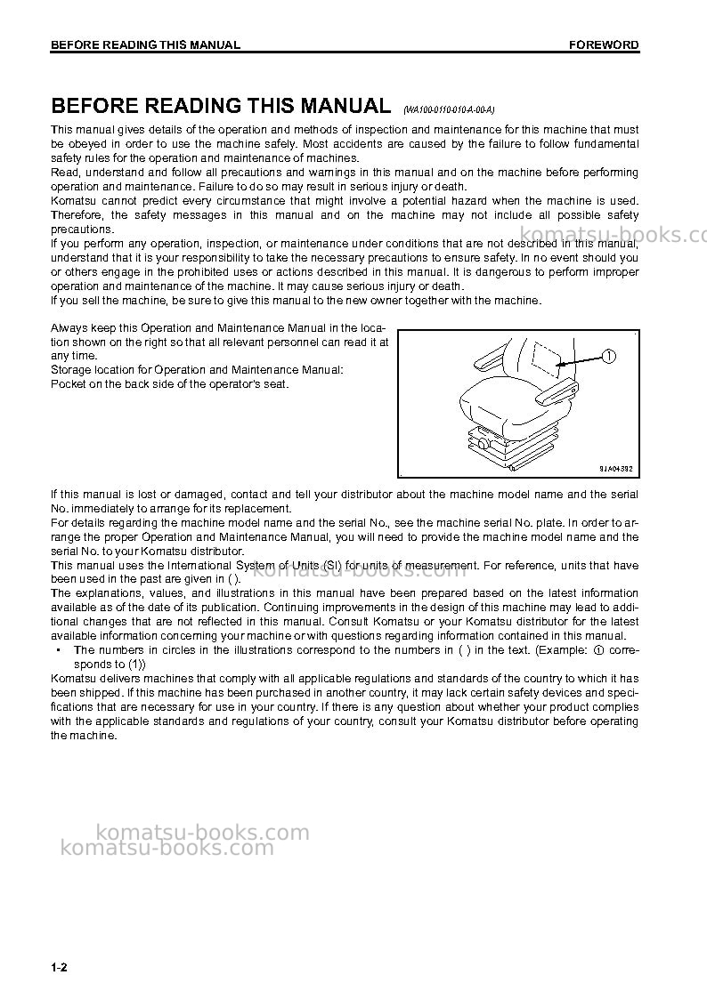 Komatsu wa200-7jpn Operation manual cover Page 3 Komatsu wa200-7jpn Operation manual cover Page 3