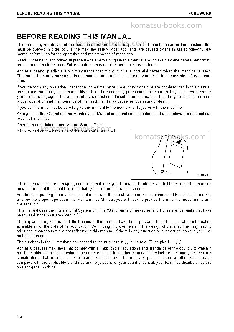 Komatsu d155ax-8jpn Operation manual cover Page 3 Komatsu d155ax-8jpn Operation manual cover Page 3