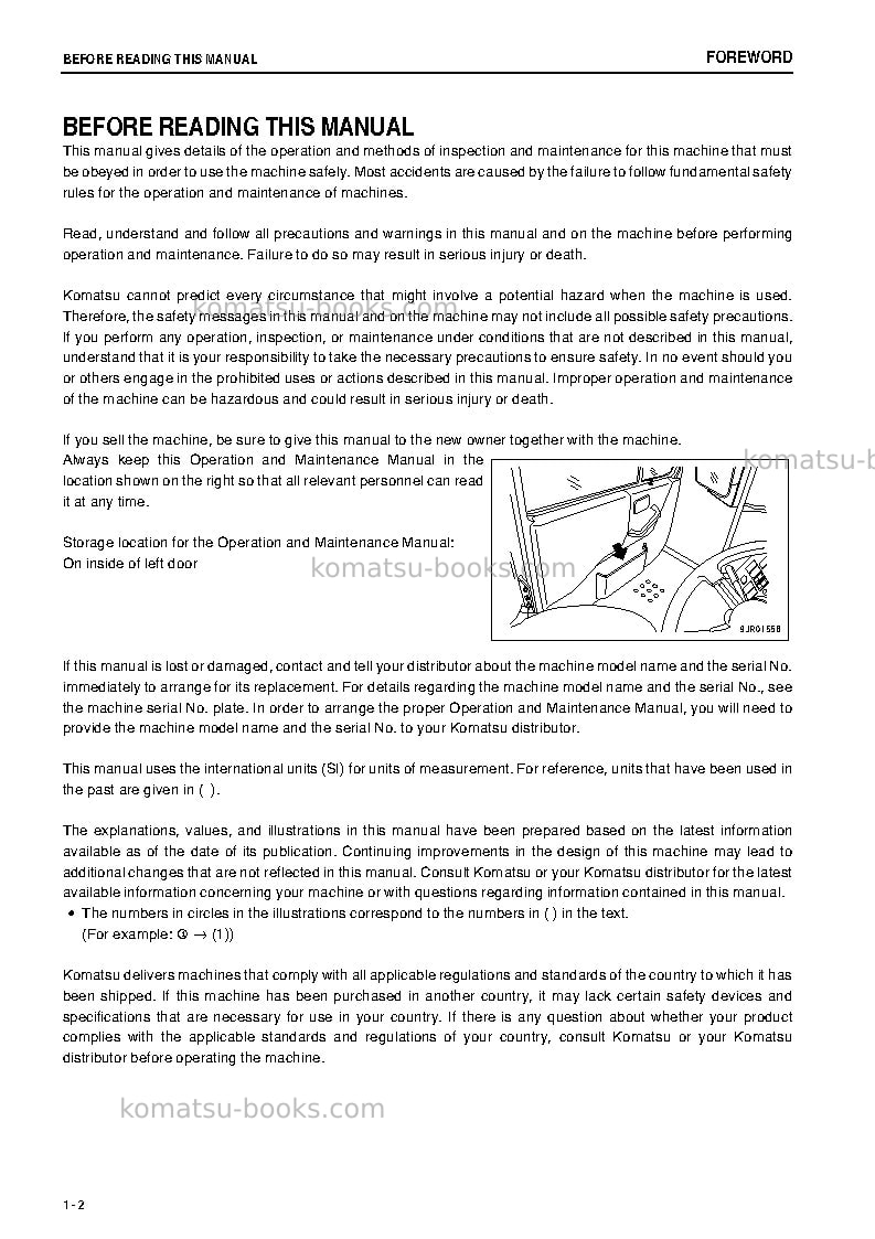 Komatsu hd785-7jpn Operation manual cover Page 3