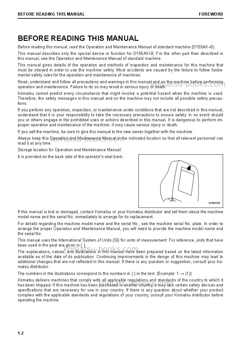 Komatsu d155axi-8jpn Operation manual cover Page 3 Komatsu d155axi-8jpn Operation manual cover Page 3