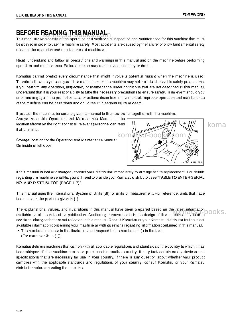 Komatsu hd325-7jpn Operation manual cover Page 3 Komatsu hd325-7jpn Operation manual cover Page 3