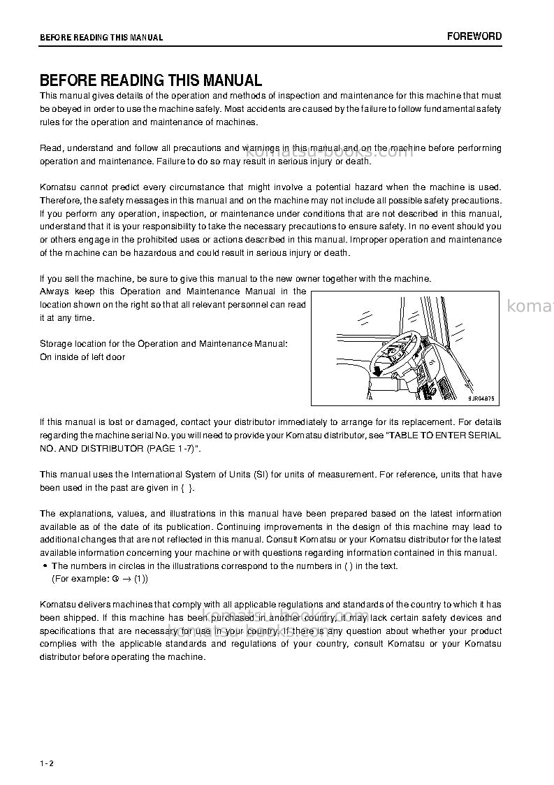 Komatsu hd465-7jpn-e0 Operation manual cover Page 3 Komatsu hd465-7jpn-e0 Operation manual cover Page 3