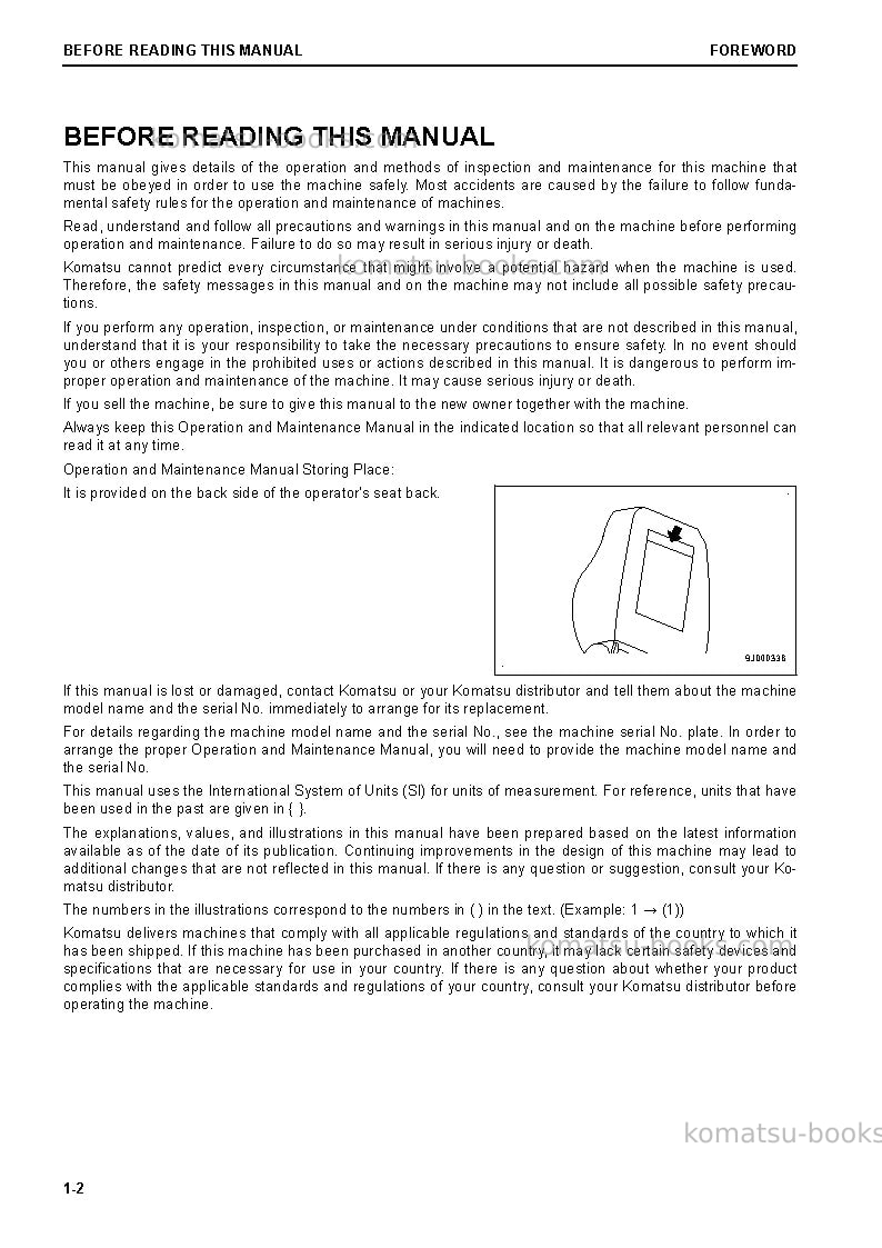 Komatsu d155ax-8jpn Operation manual cover Page 3 Komatsu d155ax-8jpn Operation manual cover Page 3