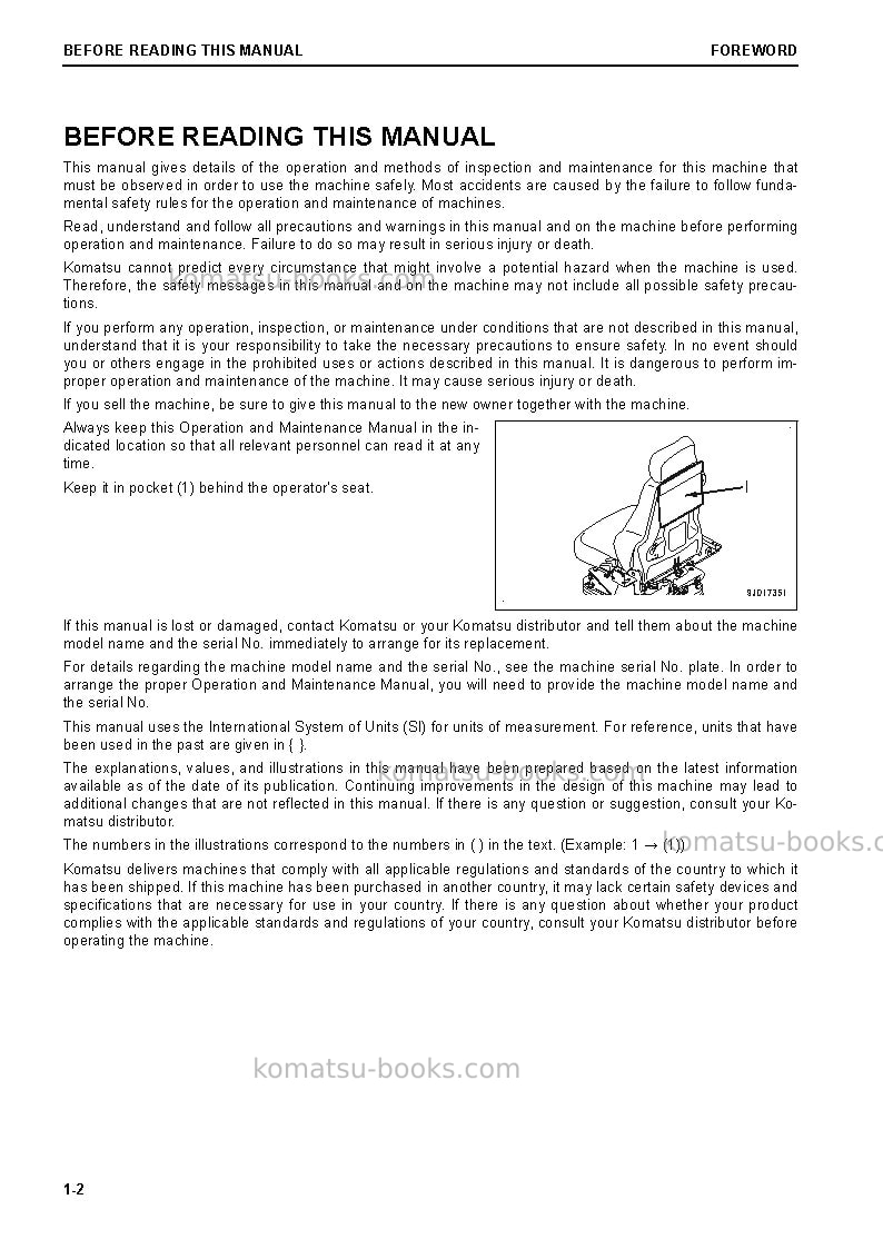 Komatsu wa600-8jpn Operation manual cover Page 3