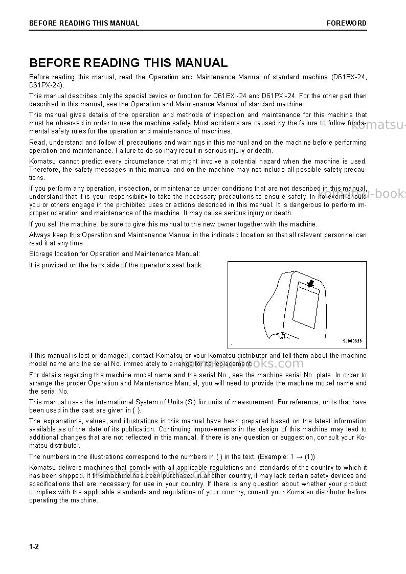 Komatsu d61exi-24jpn Operation manual cover Page 3 Komatsu d61exi-24jpn Operation manual cover Page 3