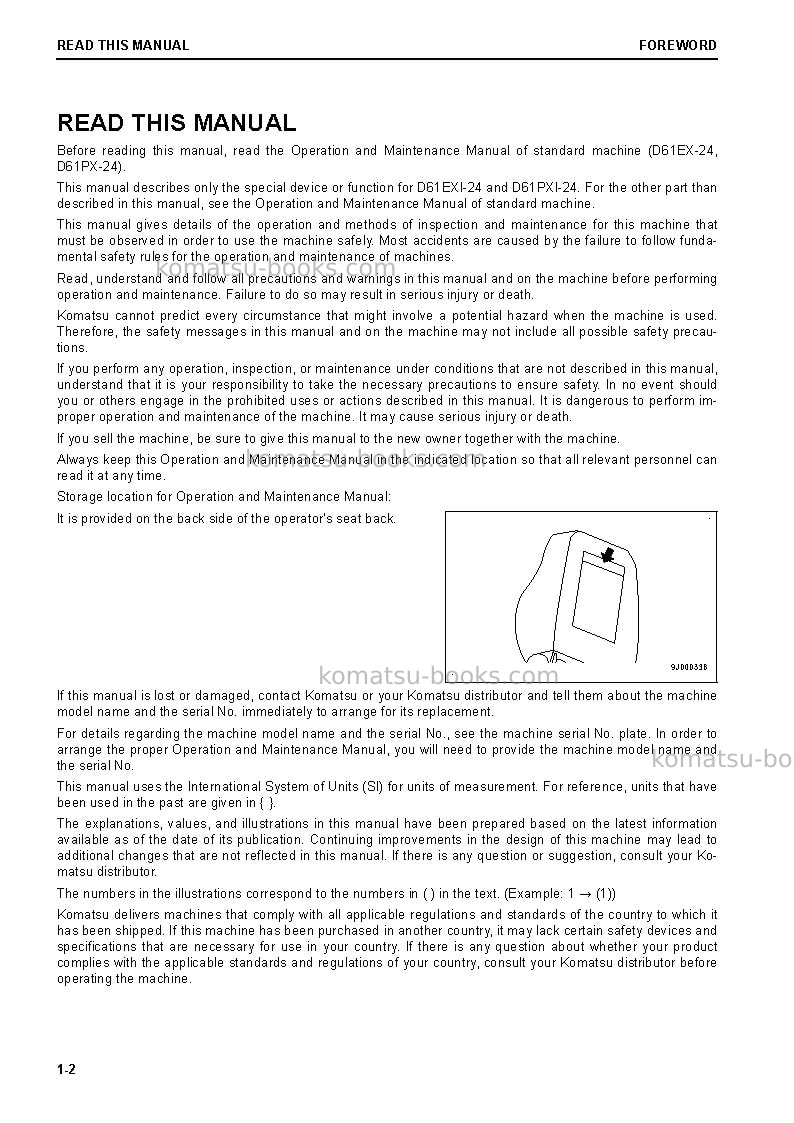 Komatsu d61exi-24jpn Operation manual cover Page 3 Komatsu d61exi-24jpn Operation manual cover Page 3