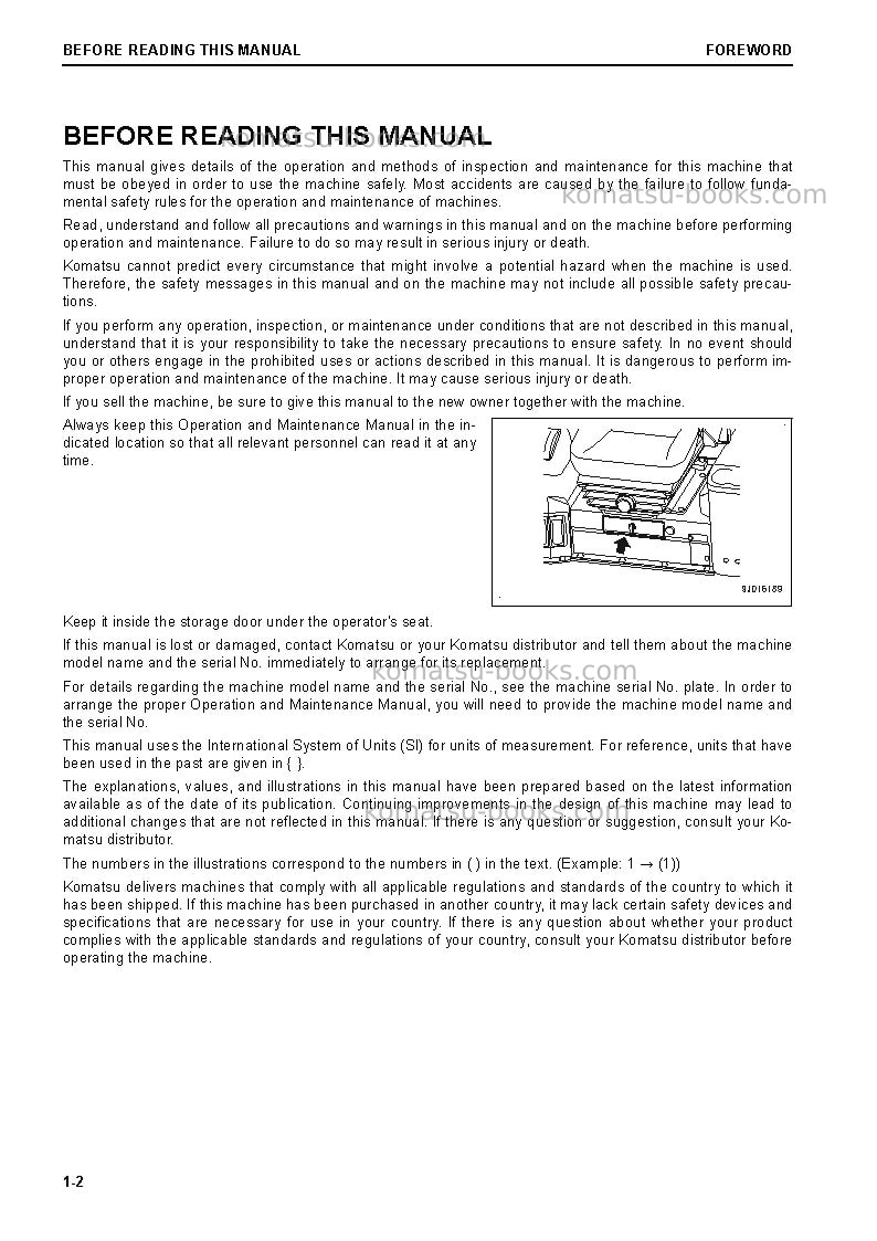 Komatsu gd655-6jpn Operation manual cover Page 3 Komatsu gd655-6jpn Operation manual cover Page 3
