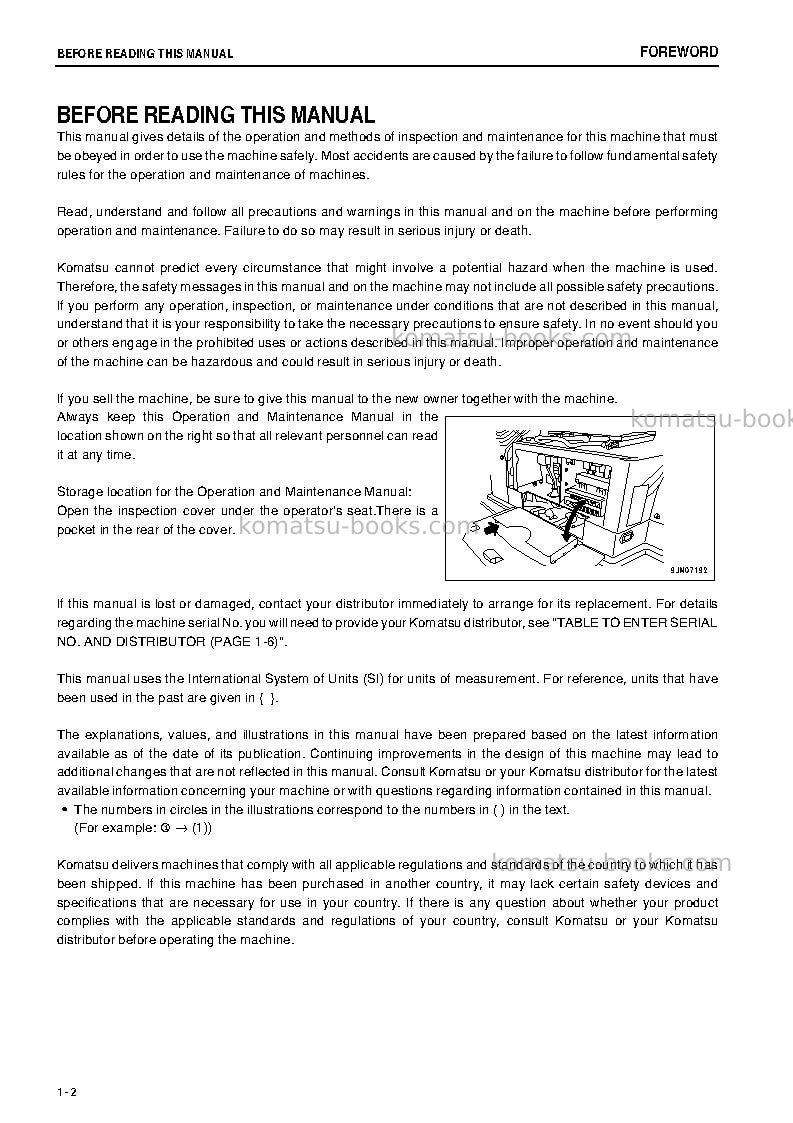 Komatsu wa50-6jpn Operation manual cover Page 3