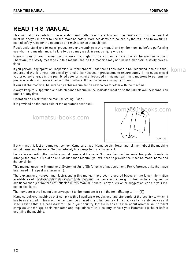 Komatsu d155ax-8jpn Operation manual cover Page 3 Komatsu d155ax-8jpn Operation manual cover Page 3
