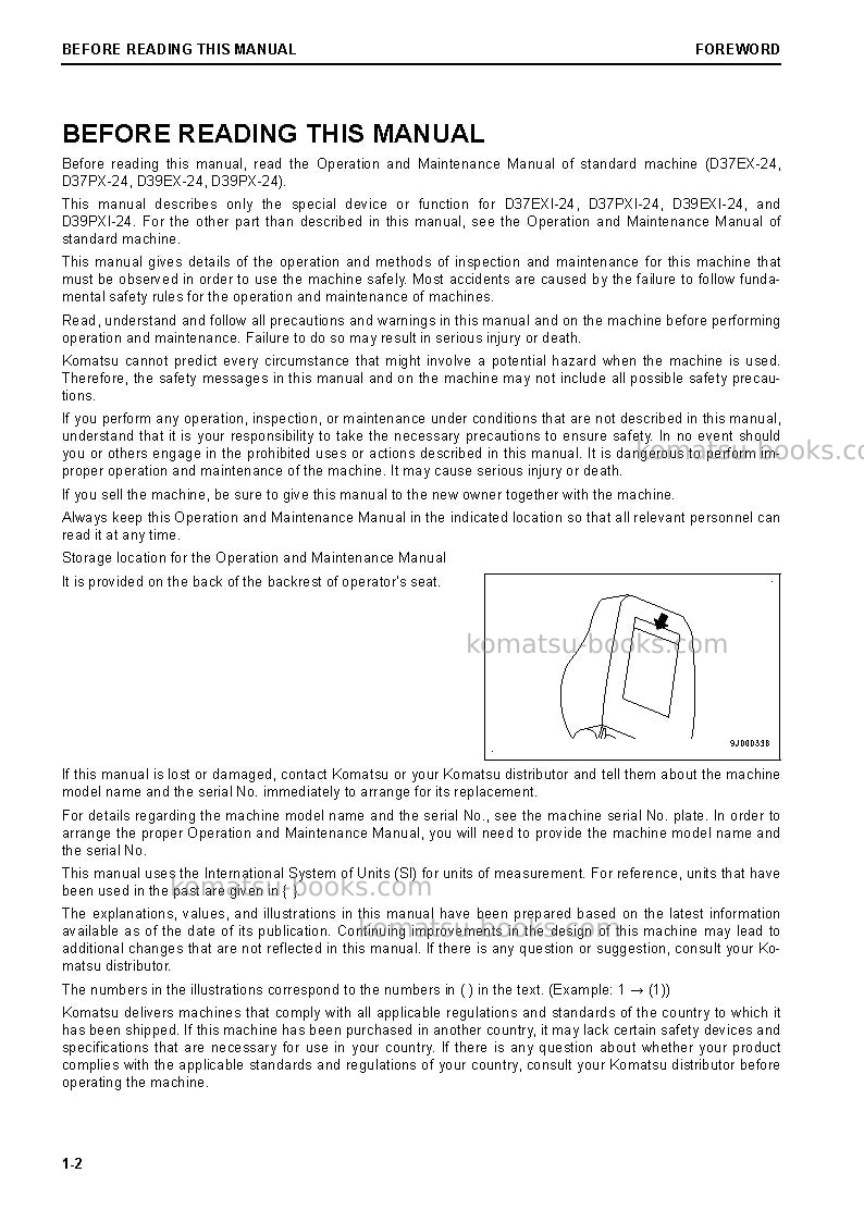 Komatsu d39pxi-24jpn Operation manual cover Page 3 Komatsu d39pxi-24jpn Operation manual cover Page 3