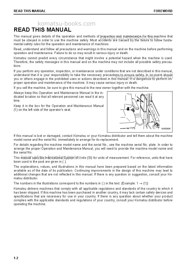 Komatsu wa320-8jpn Operation manual cover Page 3 Komatsu wa320-8jpn Operation manual cover Page 3