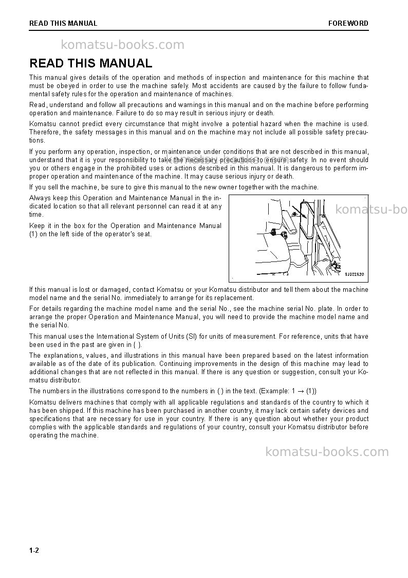 Komatsu wa270-8jpn Operation manual cover Page 3 Komatsu wa270-8jpn Operation manual cover Page 3