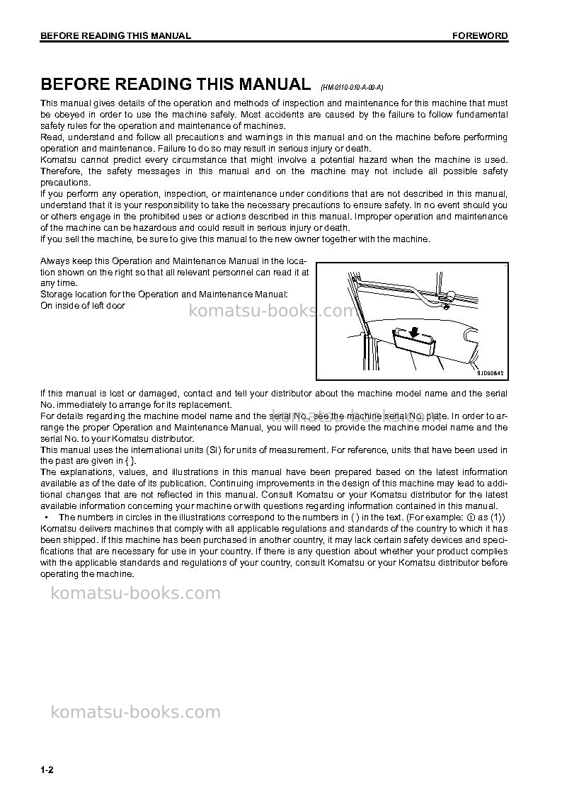 Komatsu hm400-3jpn Operation manual cover Page 3 Komatsu hm400-3jpn Operation manual cover Page 3