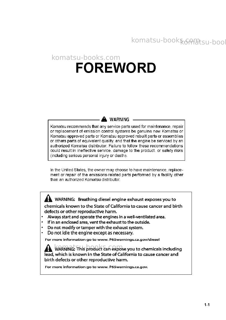 Komatsu hd405-8jpn Operation manual cover Page 3 Komatsu hd405-8jpn Operation manual cover Page 3