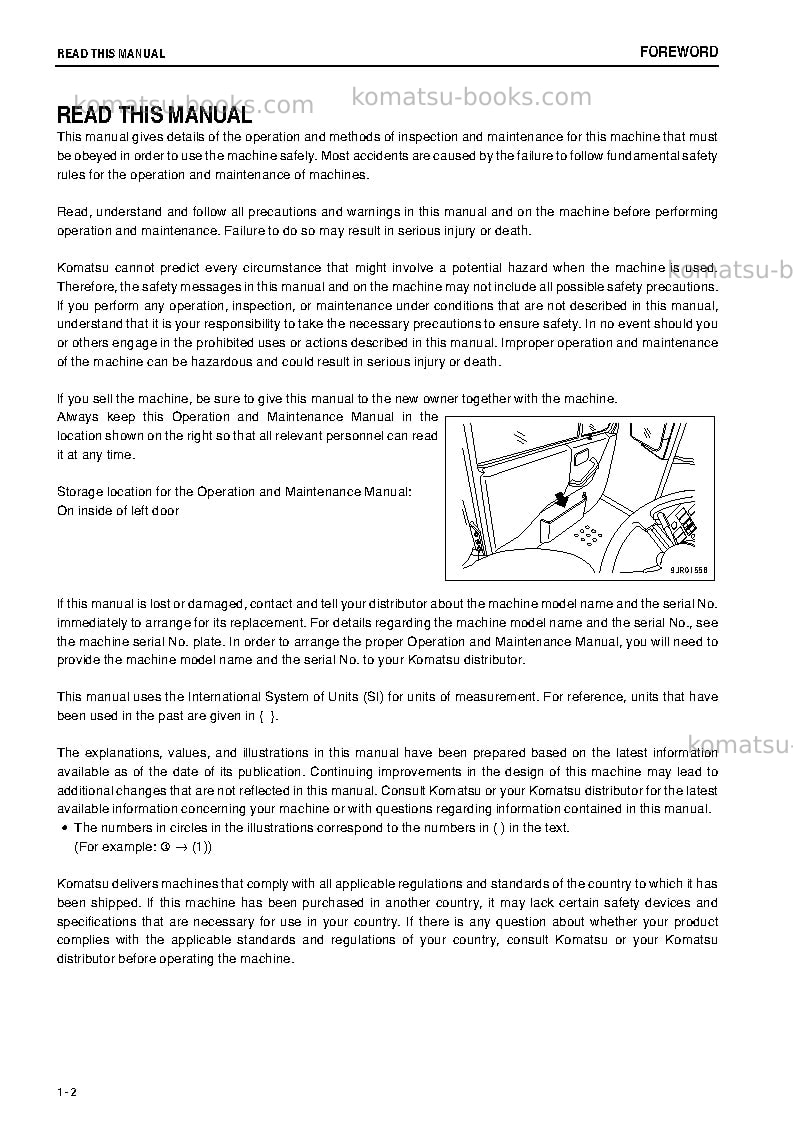 Komatsu hd405-7jpn Operation manual cover Page 3 Komatsu hd405-7jpn Operation manual cover Page 3