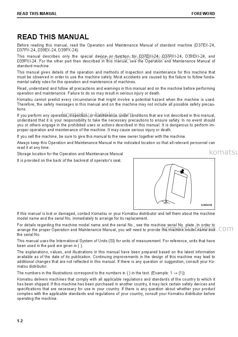 Komatsu d39exi-24jpn Operation manual cover Page 3