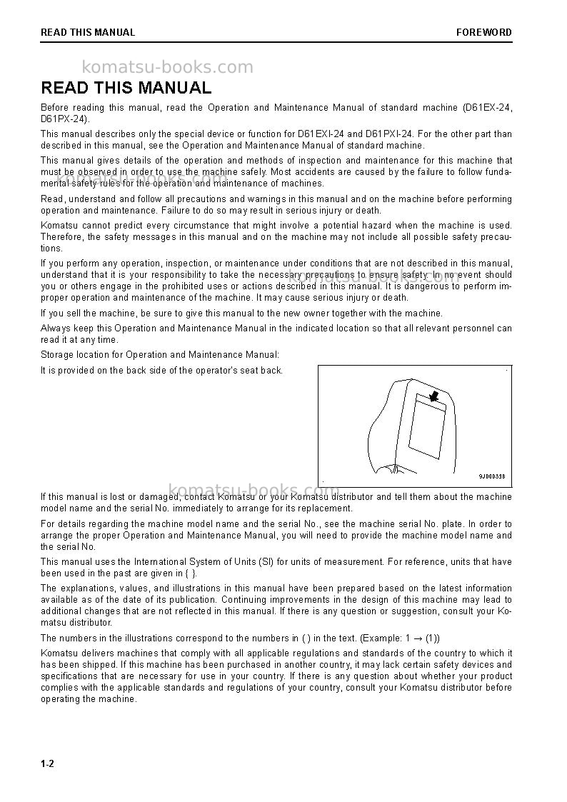 Komatsu d61exi-24jpn Operation manual cover Page 3 Komatsu d61exi-24jpn Operation manual cover Page 3