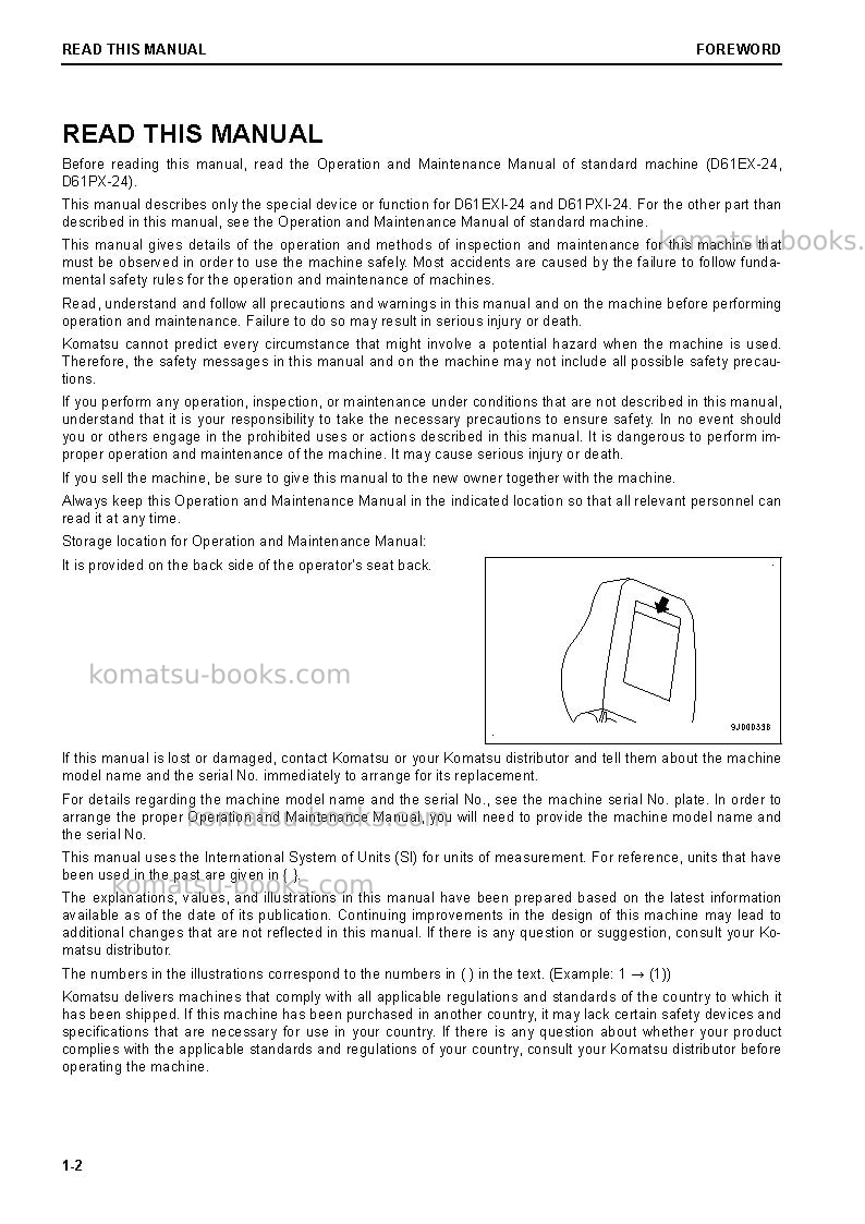 Komatsu d61exi-24jpn Operation manual cover Page 3 Komatsu d61exi-24jpn Operation manual cover Page 3