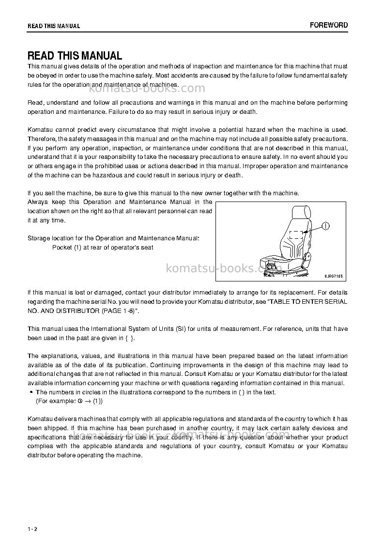 Komatsu wa1200-6jpn Operation manual cover Page 3 Komatsu wa1200-6jpn Operation manual cover Page 3