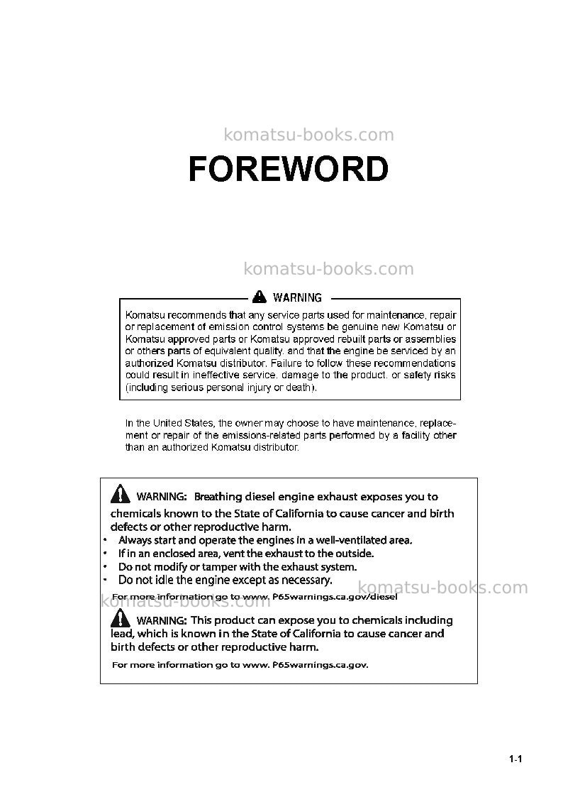 Komatsu wa480-8jpn Operation manual cover Page 3 Komatsu wa480-8jpn Operation manual cover Page 3