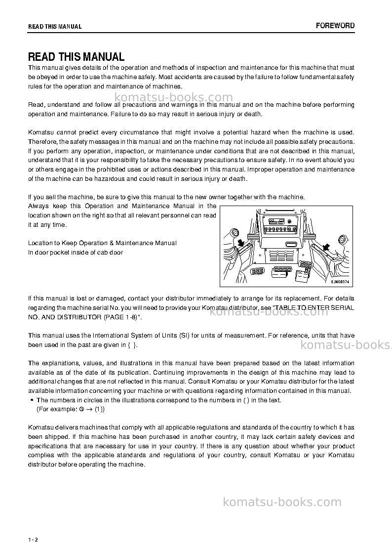 Komatsu d275ax-5jpn-e0 Operation manual cover Page 3 Komatsu d275ax-5jpn-e0 Operation manual cover Page 3