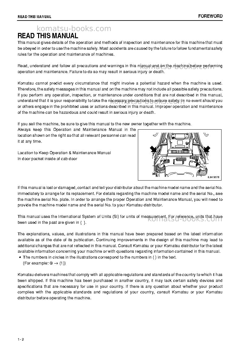 Komatsu d375a-6jpn Operation manual cover Page 3 Komatsu d375a-6jpn Operation manual cover Page 3