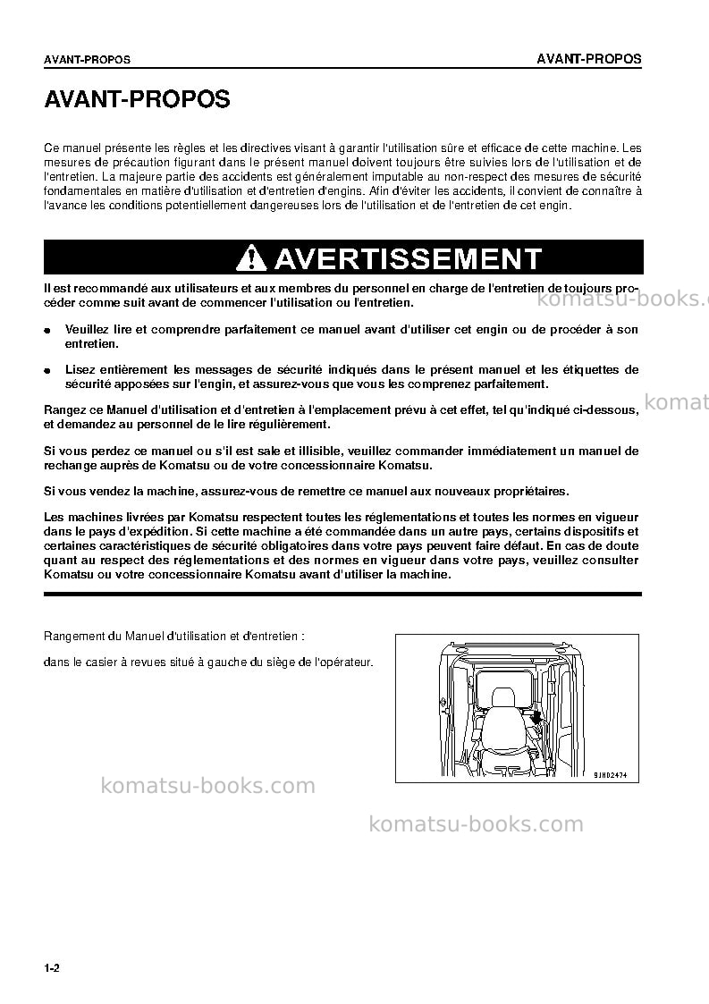 Komatsu pc220lc-7jpn Manuel d'utilisation couverture Page 3 Komatsu pc220lc-7jpn Manuel d'utilisation couverture Page 3