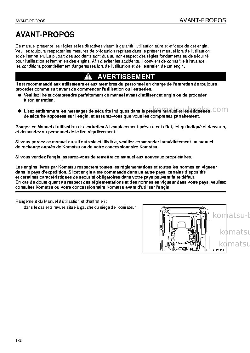 Komatsu pc600-7jpn Manuel d'utilisation couverture Page 3 Komatsu pc600-7jpn Manuel d'utilisation couverture Page 3