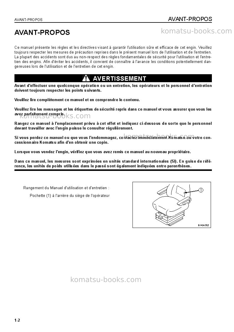 Komatsu wa150l-5jpn Manuel d'utilisation couverture Page 3 Komatsu wa150l-5jpn Manuel d'utilisation couverture Page 3