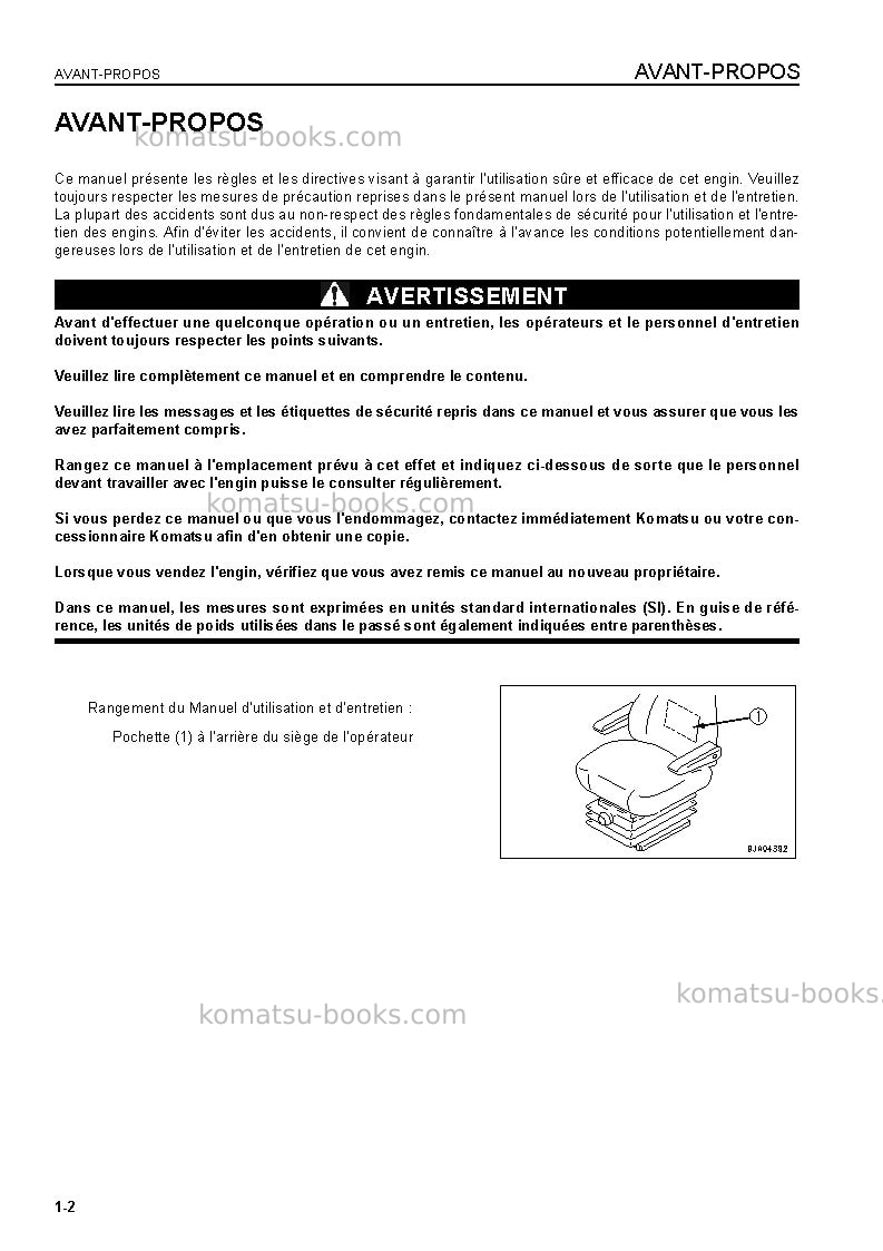 Komatsu wa320l-5jpn Manuel d'utilisation couverture Page 3 Komatsu wa320l-5jpn Manuel d'utilisation couverture Page 3