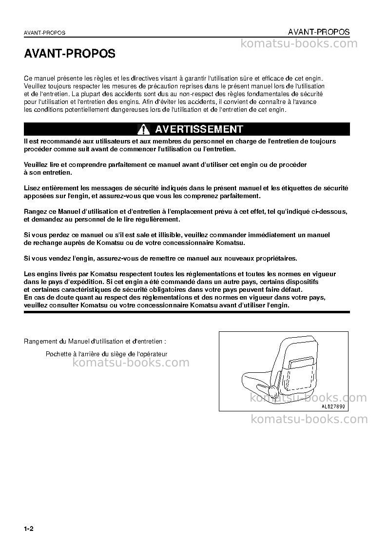 Komatsu gd655-3cjpn-vh Manuel d'utilisation couverture Page 3