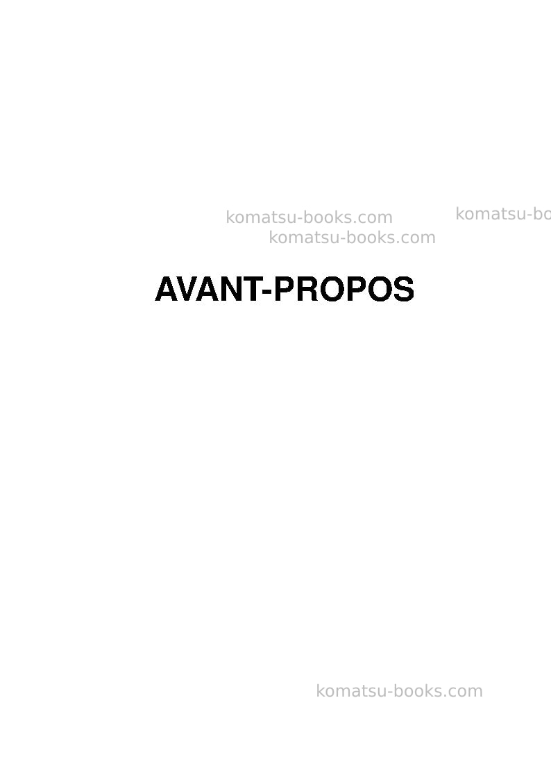 Komatsu pc2000-8jpn--30c degree Manuel d'utilisation couverture Page 3