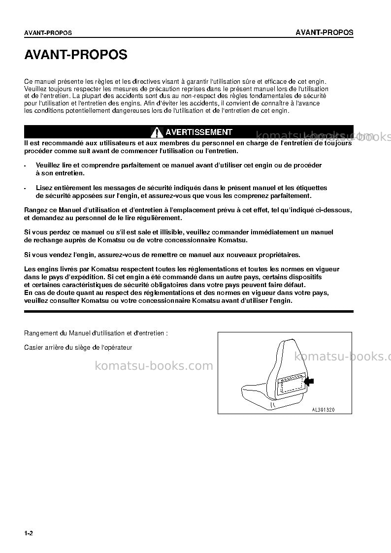 Komatsu cd60r-1jpn Manuel d'utilisation couverture Page 3 Komatsu cd60r-1jpn Manuel d'utilisation couverture Page 3
