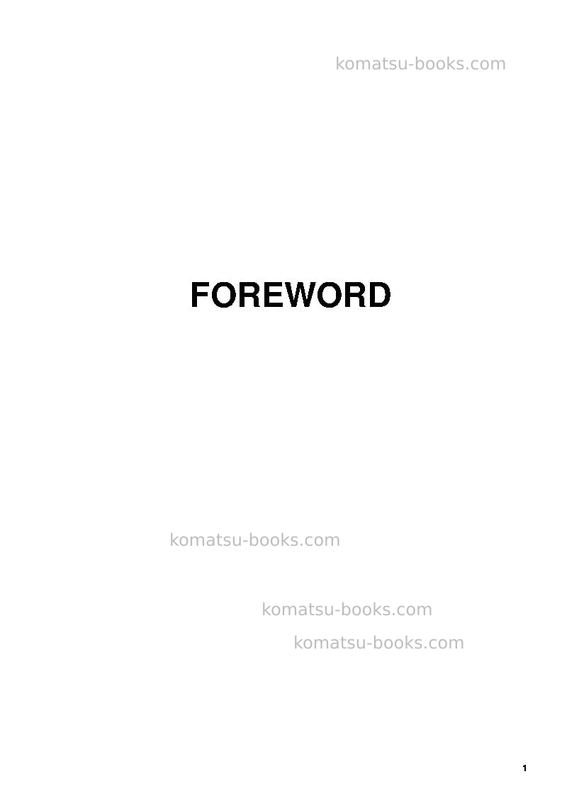 Komatsu pw170es-6gbr Operation manual cover Page 3 Komatsu pw170es-6gbr Operation manual cover Page 3