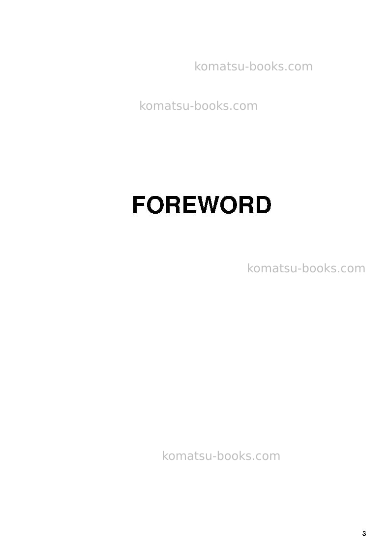 Komatsu pw130-7gbr-k Operation manual cover Page 3 Komatsu pw130-7gbr-k Operation manual cover Page 3