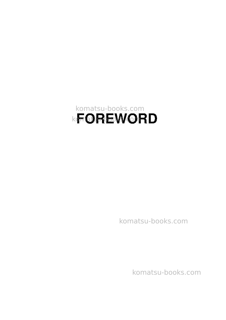 Komatsu pc160lc-7gbr-tier 3 Operation manual cover Page 3