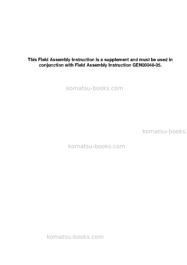 Komatsu pc800-8gbr Field assembly manual cover Page 3