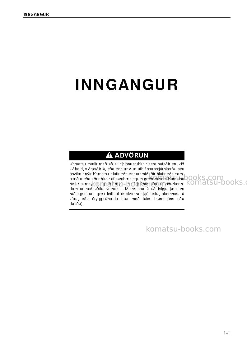 Komatsu pc240nlc-10gbr Operation manual cover Page 3 Komatsu pc240nlc-10gbr Operation manual cover Page 3