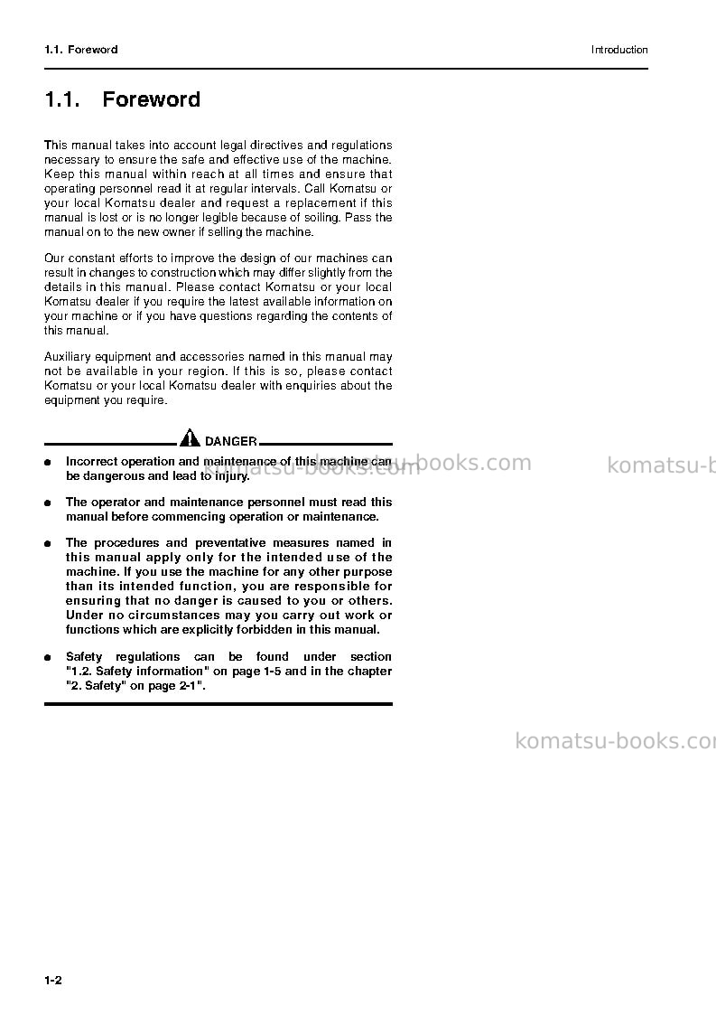 Komatsu wa115-3deu Operation manual cover Page 3 Komatsu wa115-3deu Operation manual cover Page 3