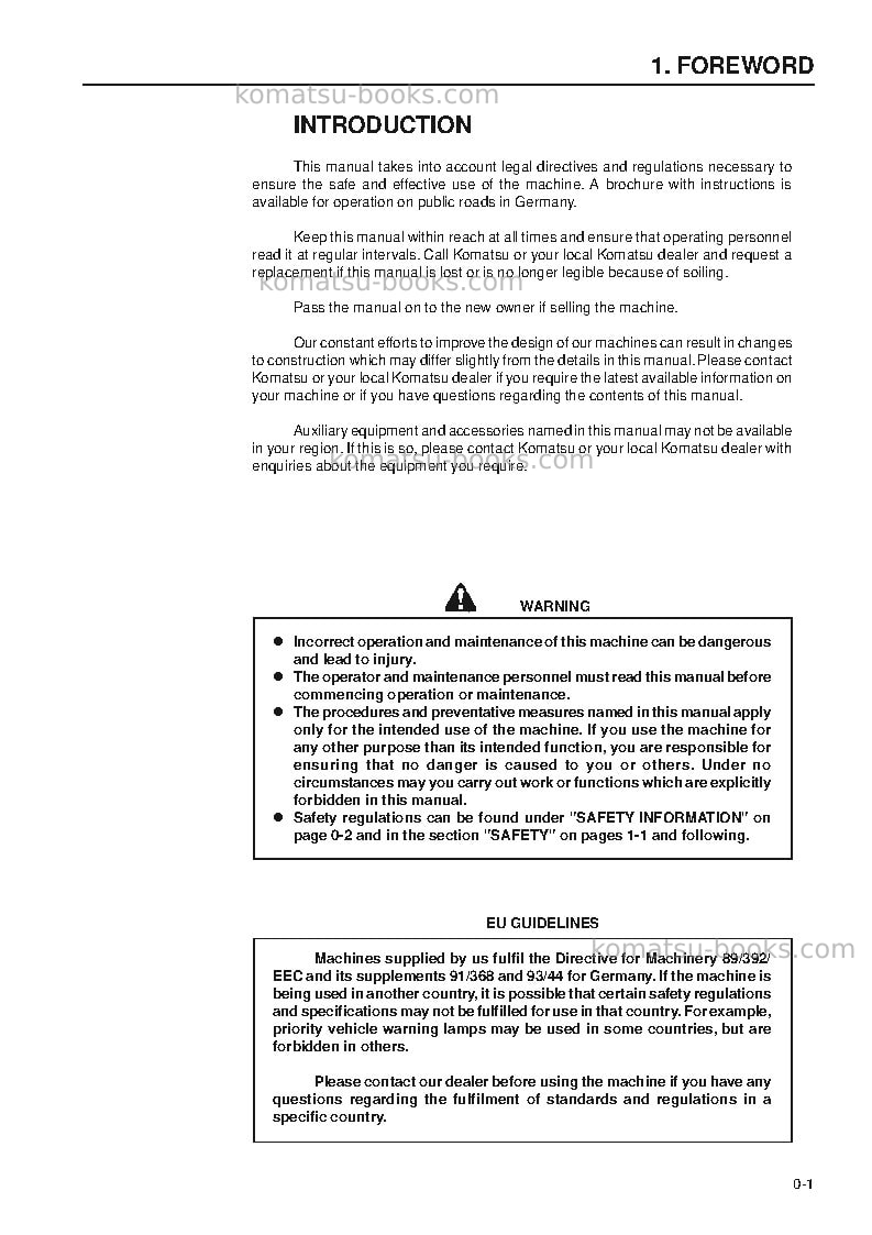 Komatsu wa320-3deu-h Operation manual cover Page 3 Komatsu wa320-3deu-h Operation manual cover Page 3