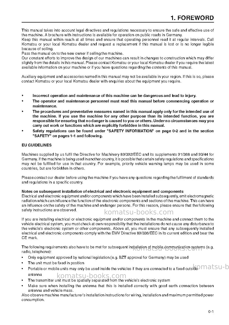 Komatsu wa320-3deu-h Operation manual cover Page 3 Komatsu wa320-3deu-h Operation manual cover Page 3