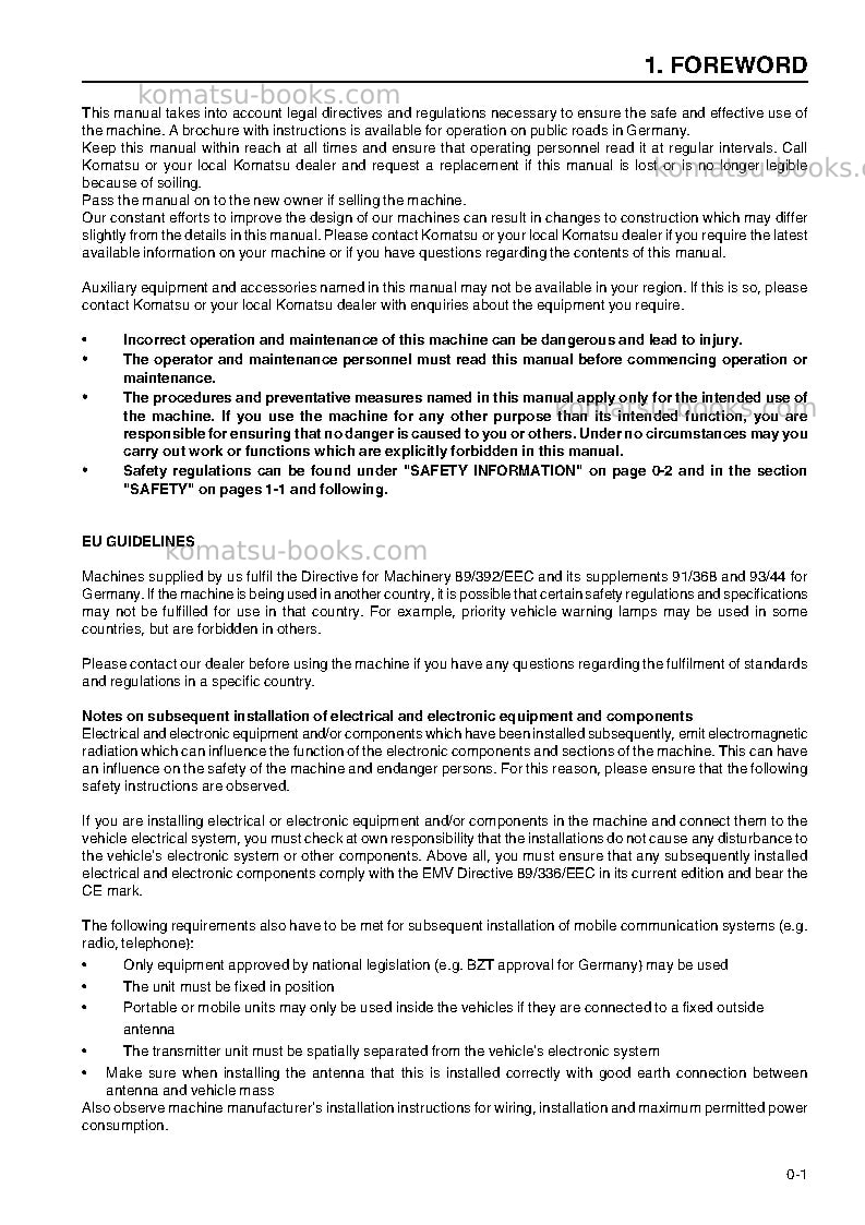 Komatsu wa420-3deu-h Operation manual cover Page 3 Komatsu wa420-3deu-h Operation manual cover Page 3